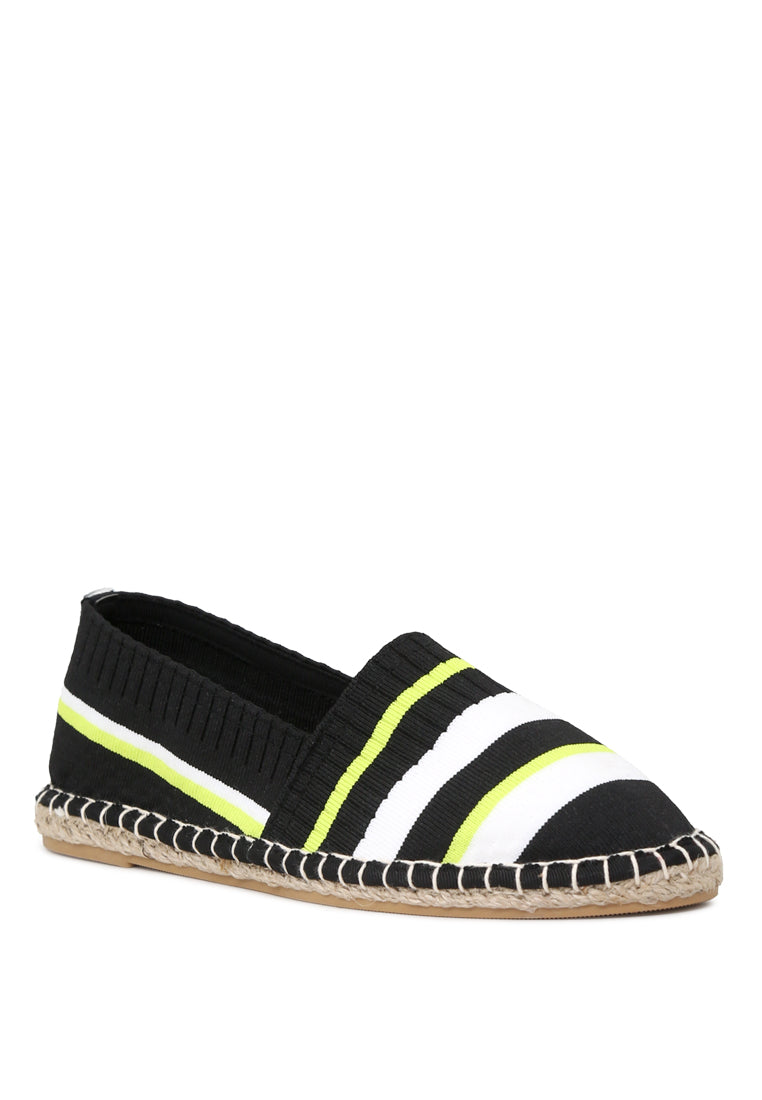 neon highlights slip-on espadrilles#color_black