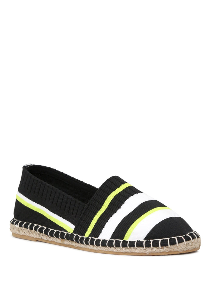 neon highlights slip-on espadrilles#color_black