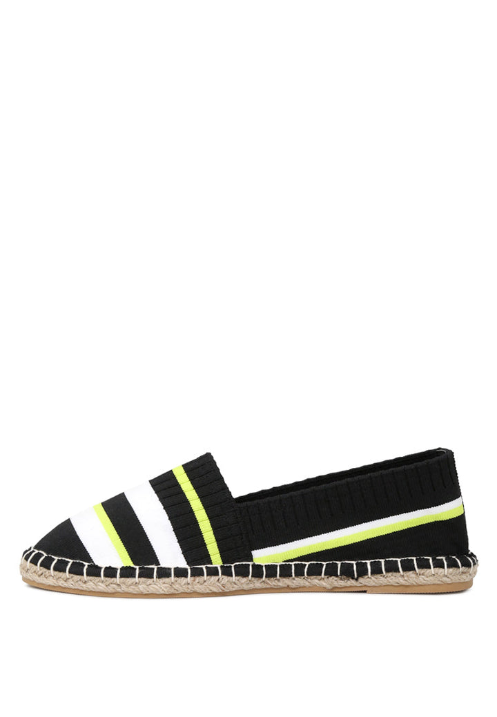 neon highlights slip-on espadrilles#color_black