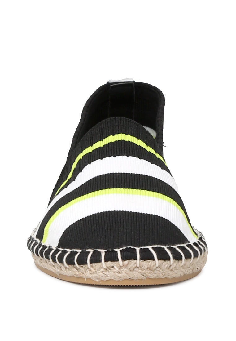 neon highlights slip-on espadrilles#color_black