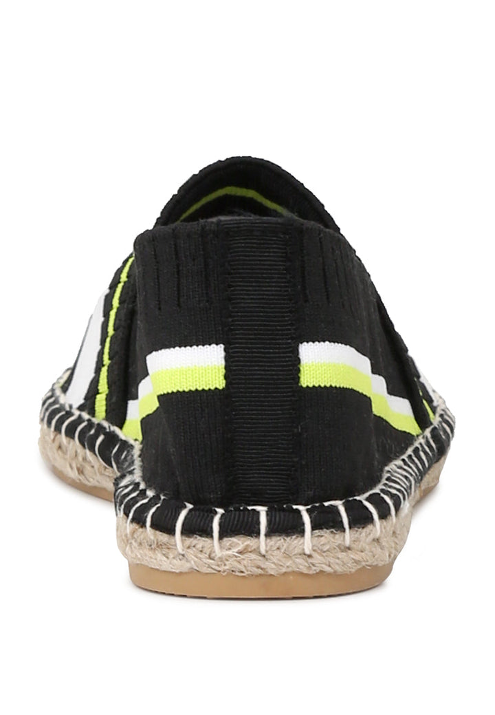 neon highlights slip-on espadrilles#color_black