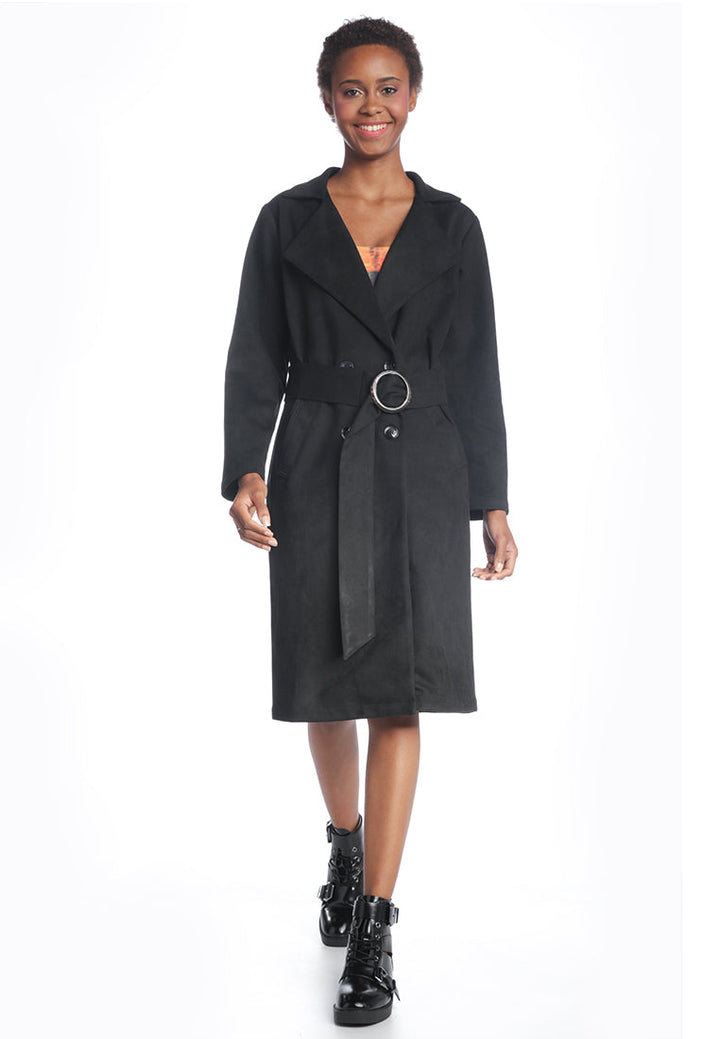 self style suede long jacket#color_black
