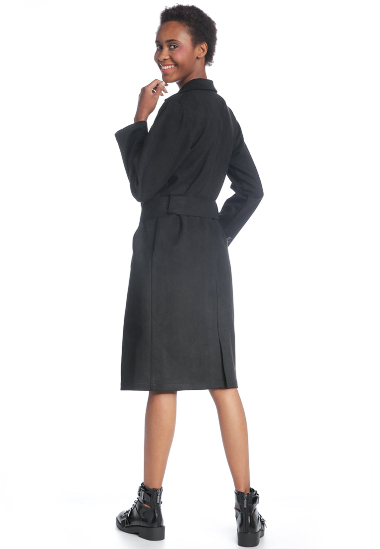 self style suede long jacket#color_black