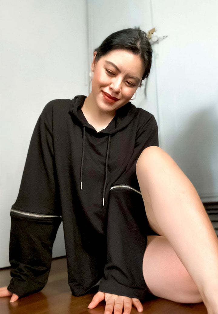 hoodie with drawstring#color_black