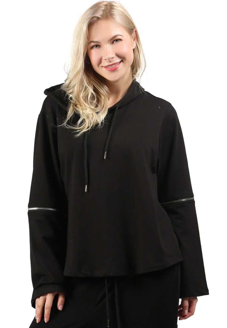 hoodie with drawstring#color_black