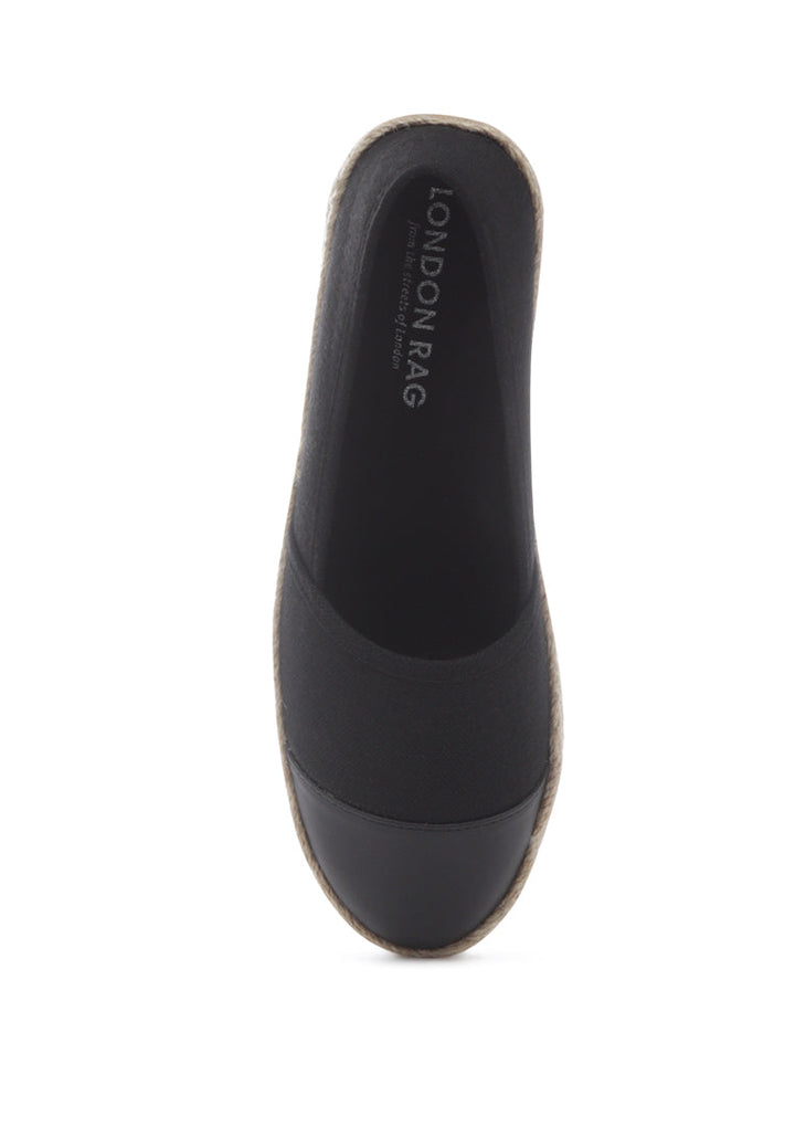 idonia monochrome slip-on espadrilles#color_black