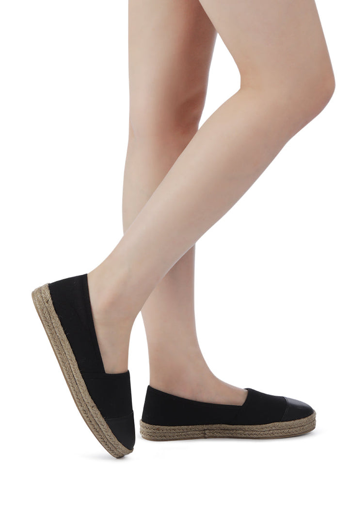 idonia monochrome slip-on espadrilles#color_black