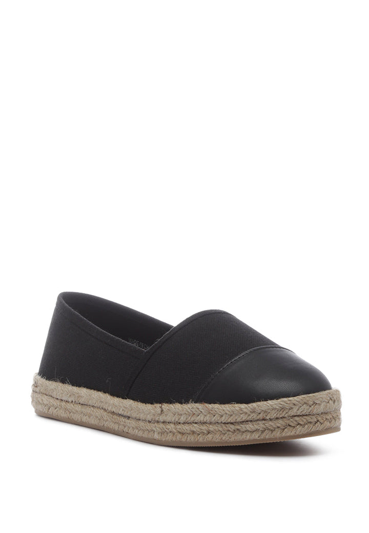 idonia monochrome slip-on espadrilles#color_black