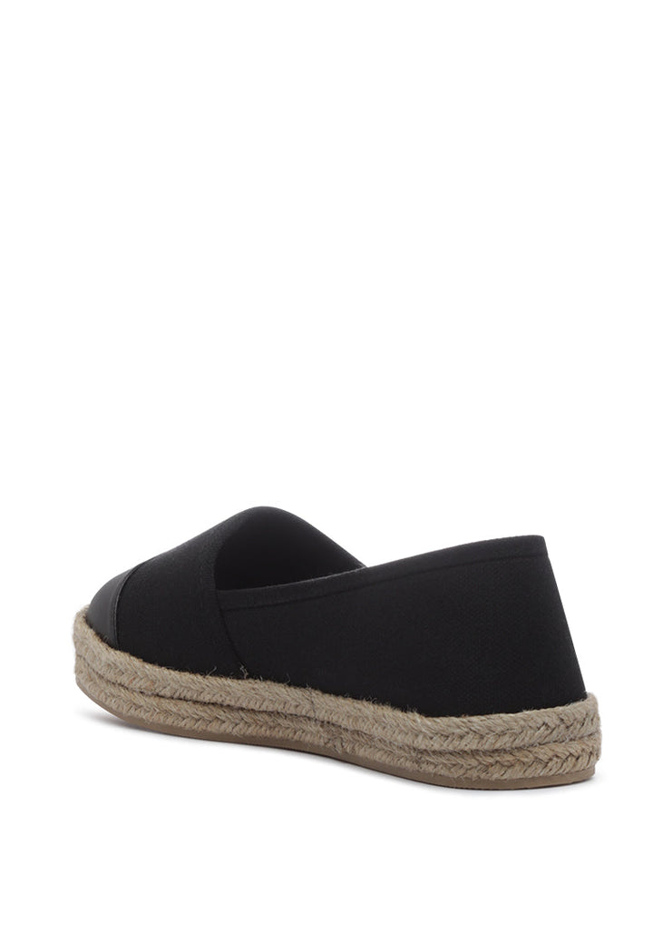 idonia monochrome slip-on espadrilles#color_black