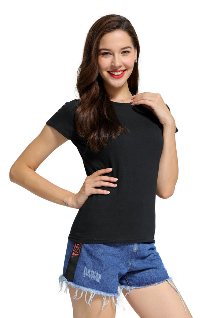 solid round neck t-shirt#color_black