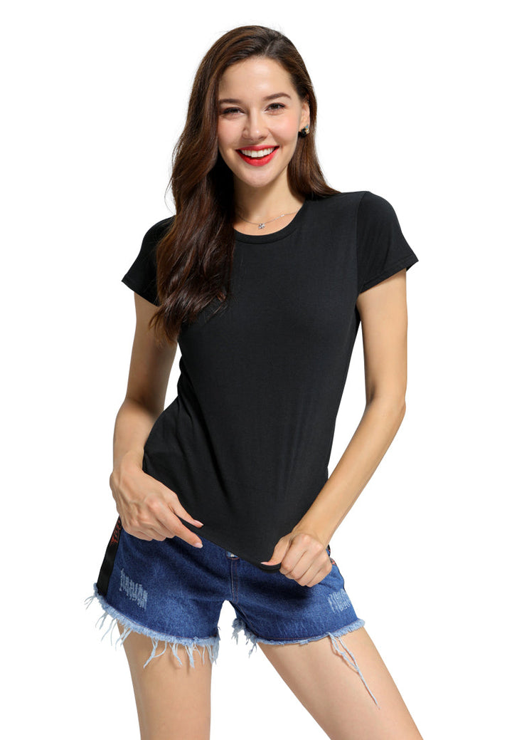 solid round neck t-shirt#color_black