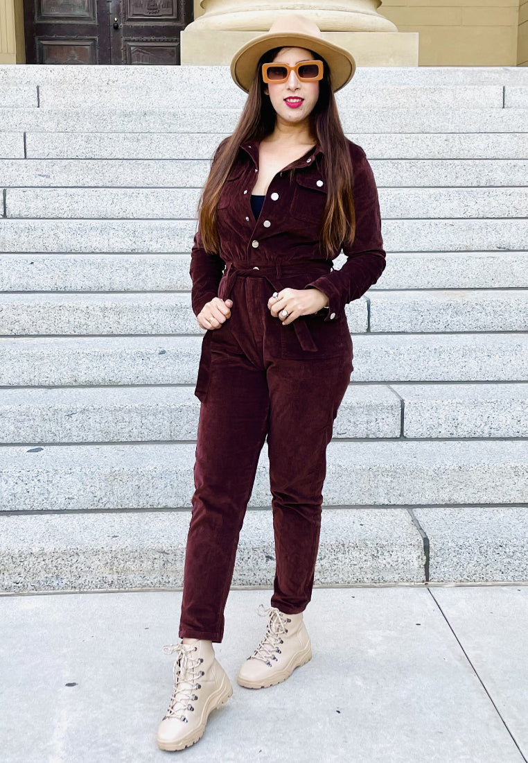 bow tie velvet jumpsuit#color_deep-red