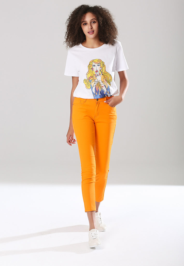 skinny casual pant#color_orange