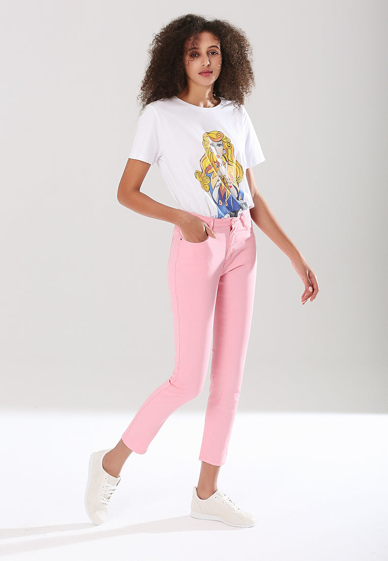 skinny casual pant#color_pink
