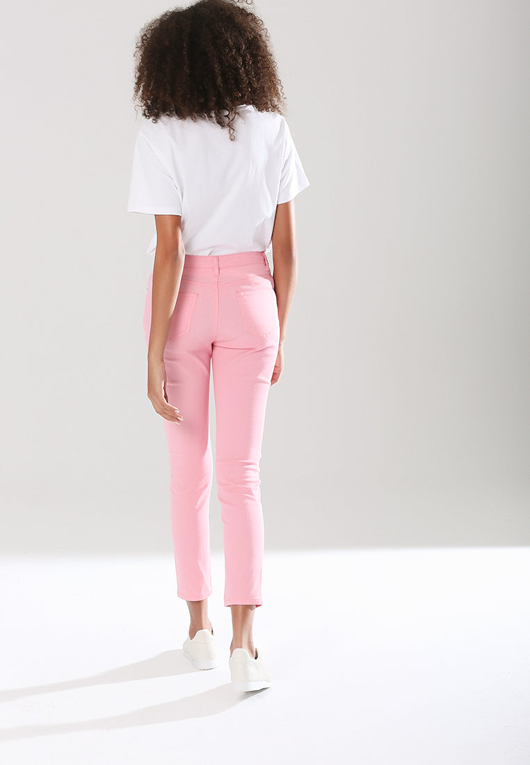 skinny casual pant#color_pink