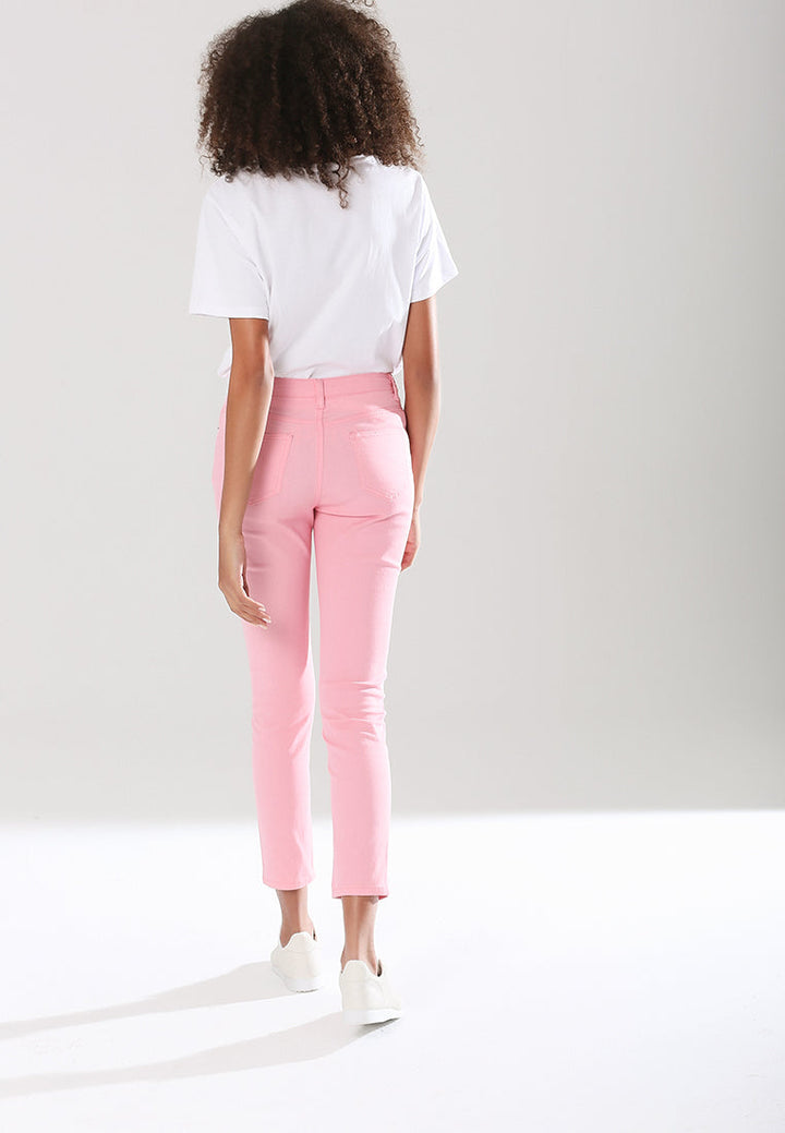 skinny casual pant#color_pink