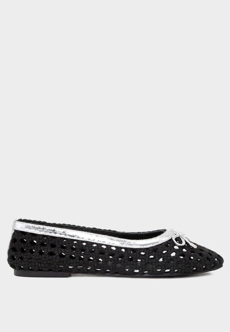 brionna cotton mesh flat ballerinas by ruw#color_black