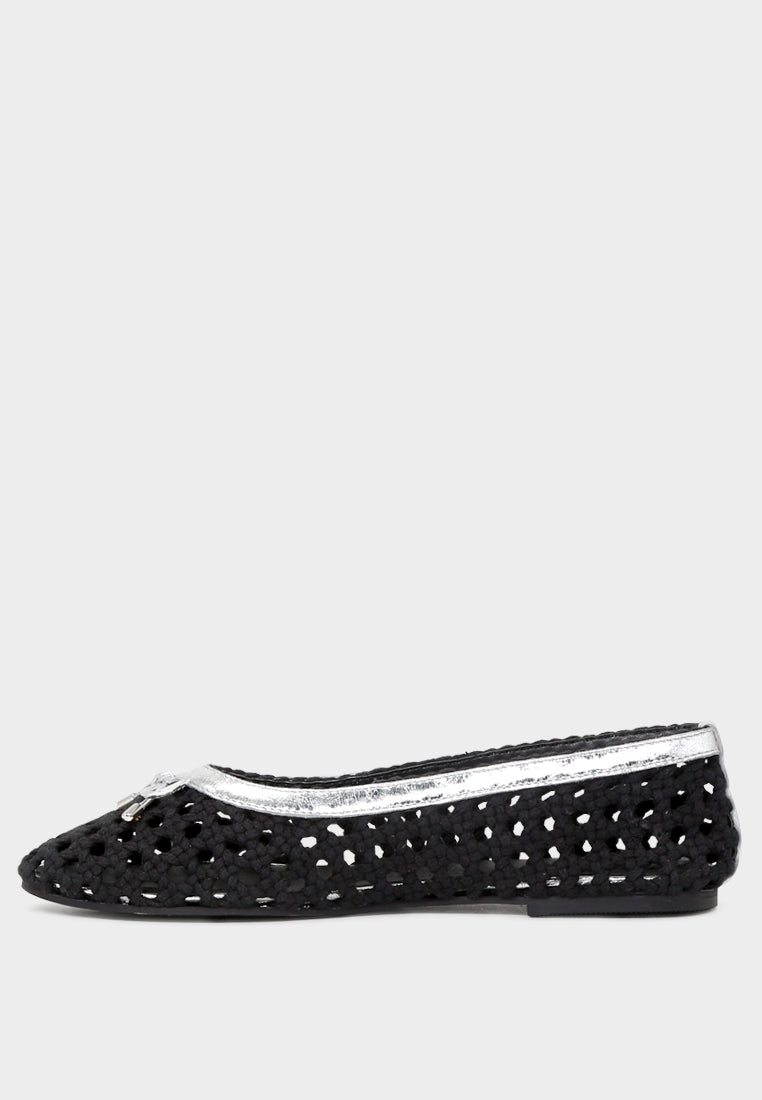 brionna cotton mesh flat ballerinas by ruw#color_black