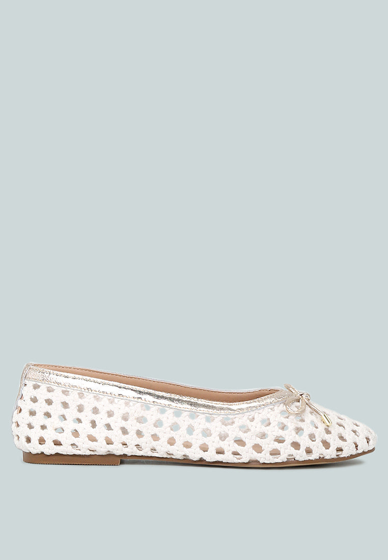 brionna cotton mesh flat ballerinas by ruw#color_white