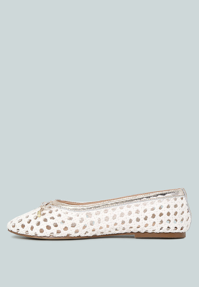 brionna cotton mesh flat ballerinas by ruw#color_white