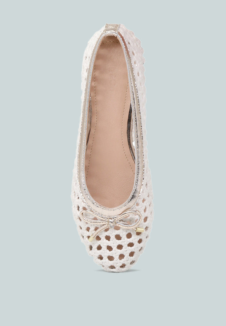 brionna cotton mesh flat ballerinas by ruw#color_white