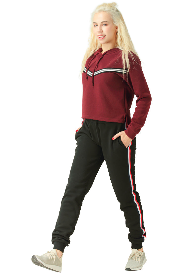 hoodie with drawstring#color_burgundy