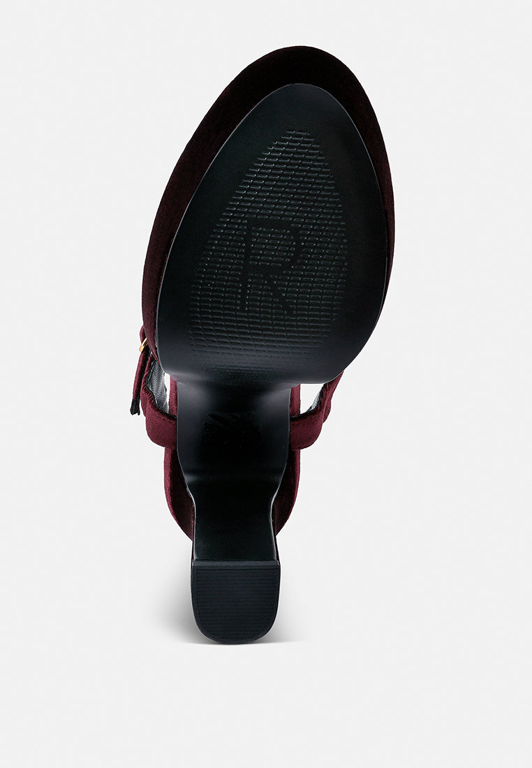 liddel platform heel sandals by ruw#color_burgundy