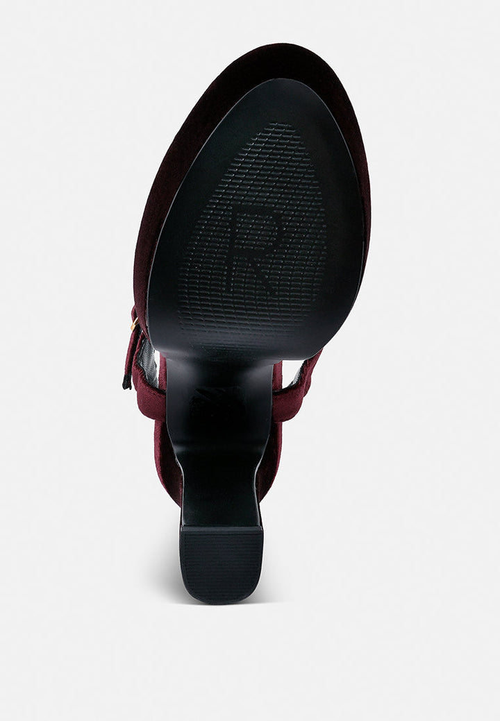 liddel platform heel sandals by ruw#color_burgundy
