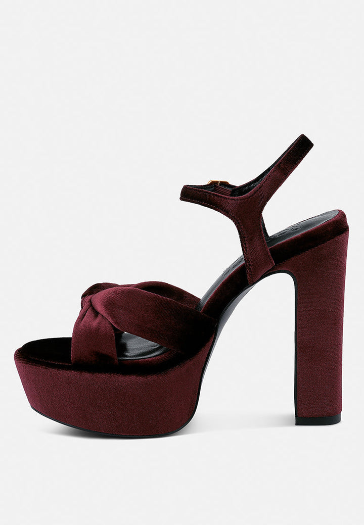 liddel platform heel sandals by ruw#color_burgundy