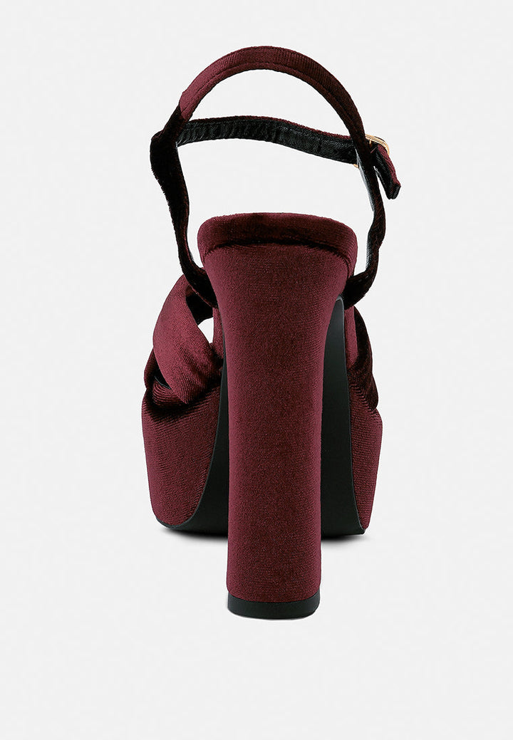 liddel platform heel sandals by ruw#color_burgundy