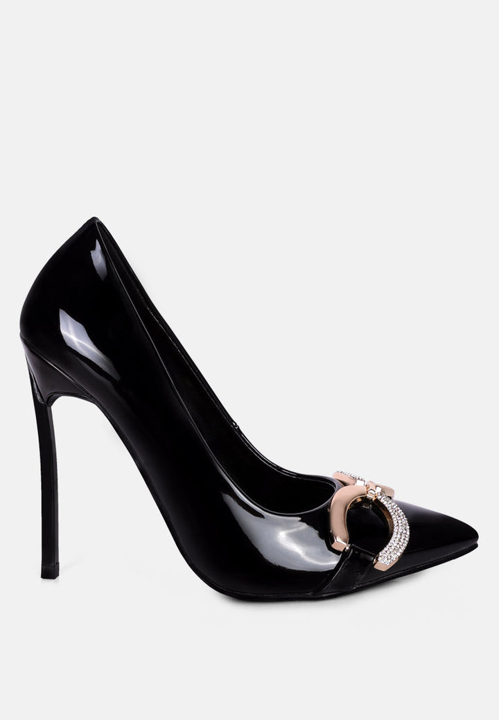 cocktail buckle embellished stiletto pump shoes by ruw#color_black