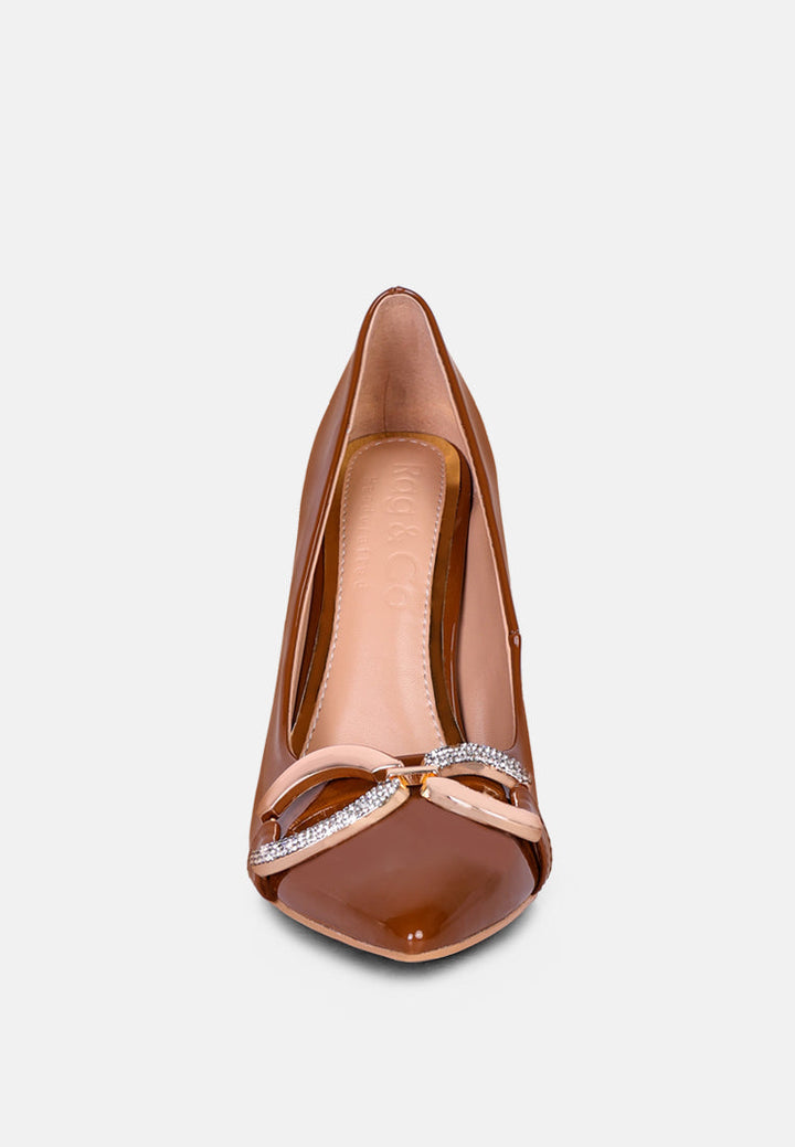 cocktail buckle embellished stiletto pump shoes by ruw#color_camel