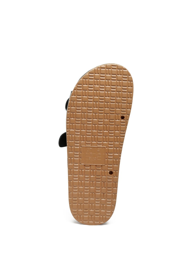 wolph buckled strap croc platform slides#color_black