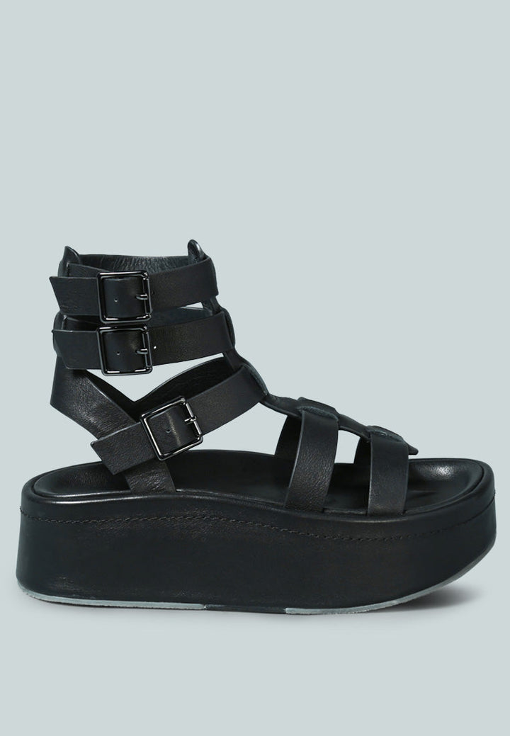 cruz gladiator platform leather sandal by ruw#color_black