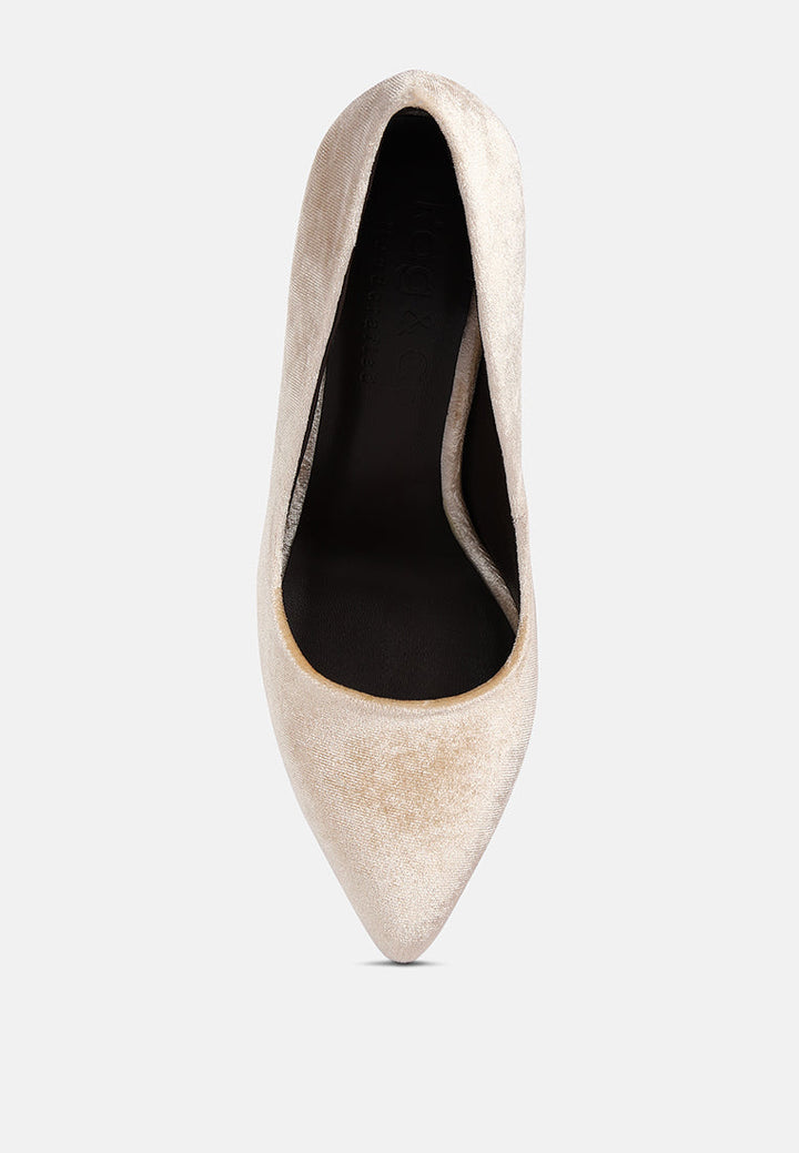 cyber-girl rhinestone block heeled pumps by ruw#color_champagne