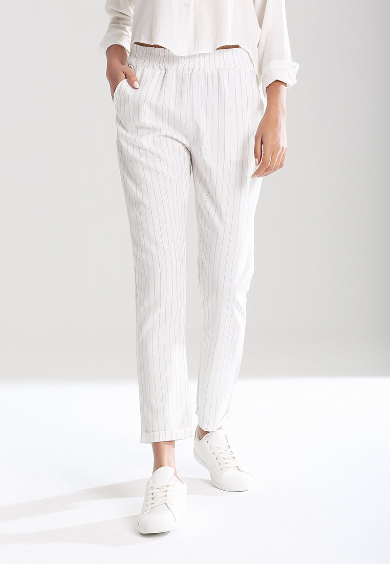 straight cut trousers#color_white