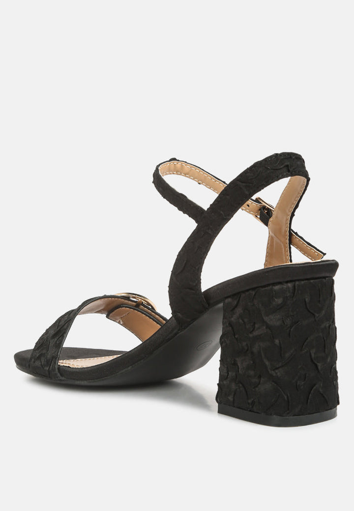 chaplet textured block heel sandals by ruw#color_black