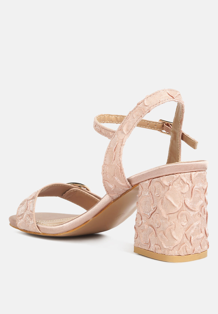 chaplet textured block heel sandals by ruw#color_blush