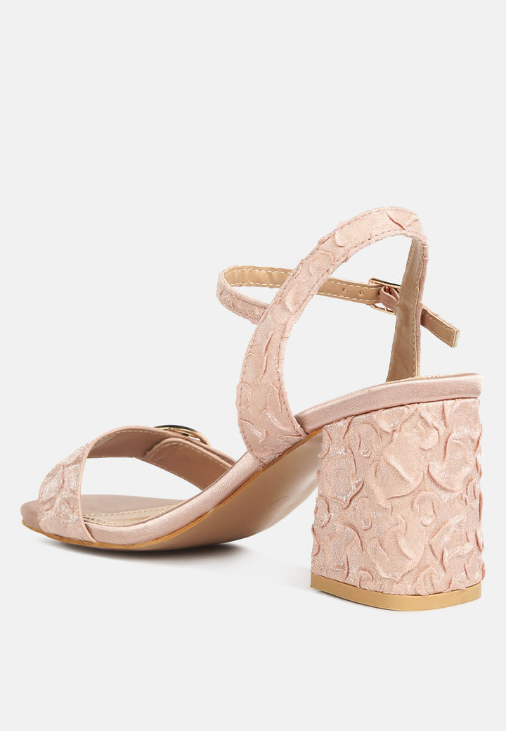 chaplet textured block heel sandals by ruw#color_blush