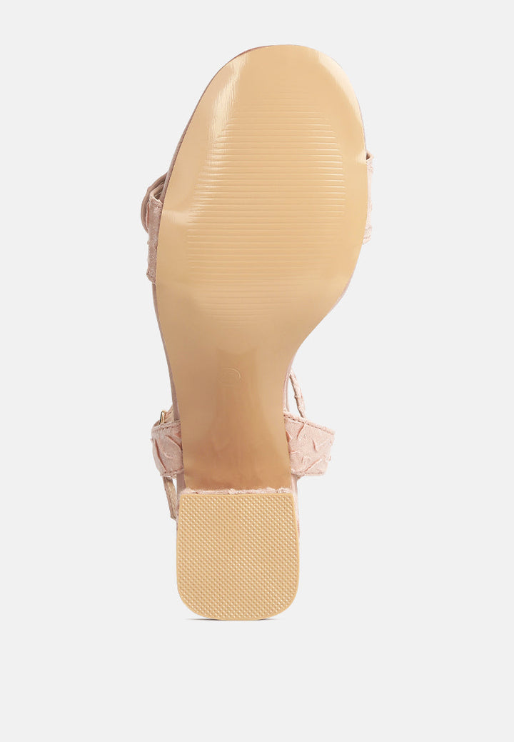 chaplet textured block heel sandals by ruw#color_blush