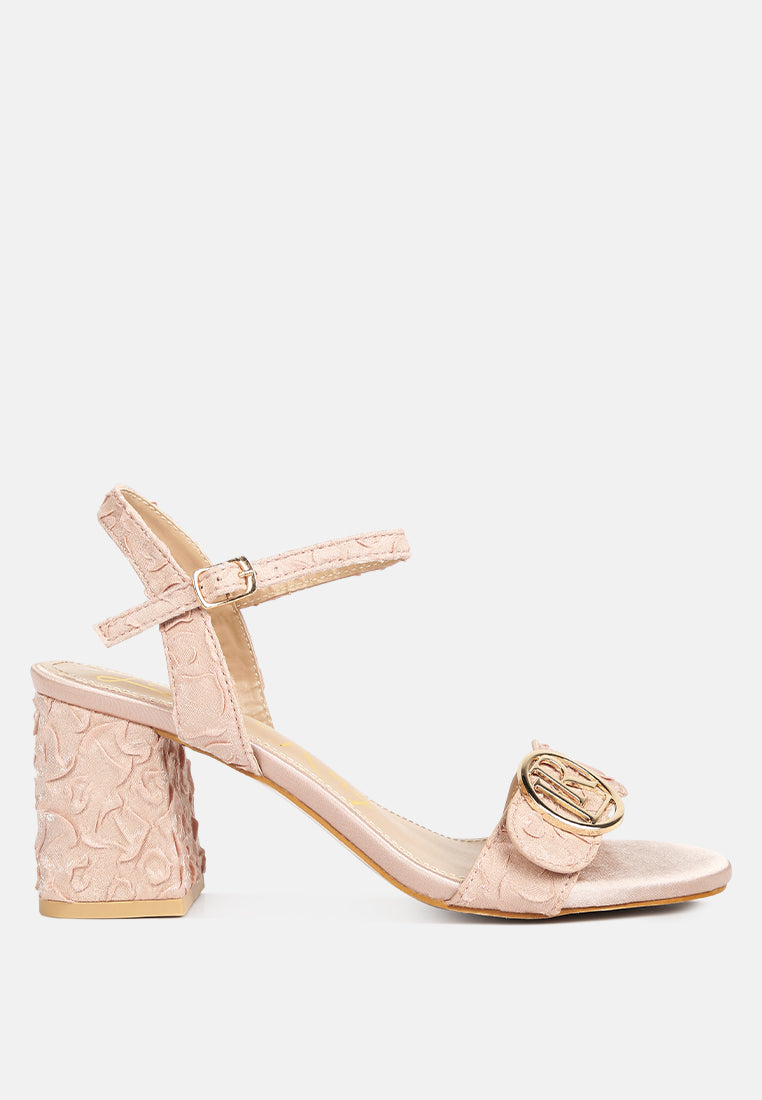 chaplet textured block heel sandals by ruw#color_blush