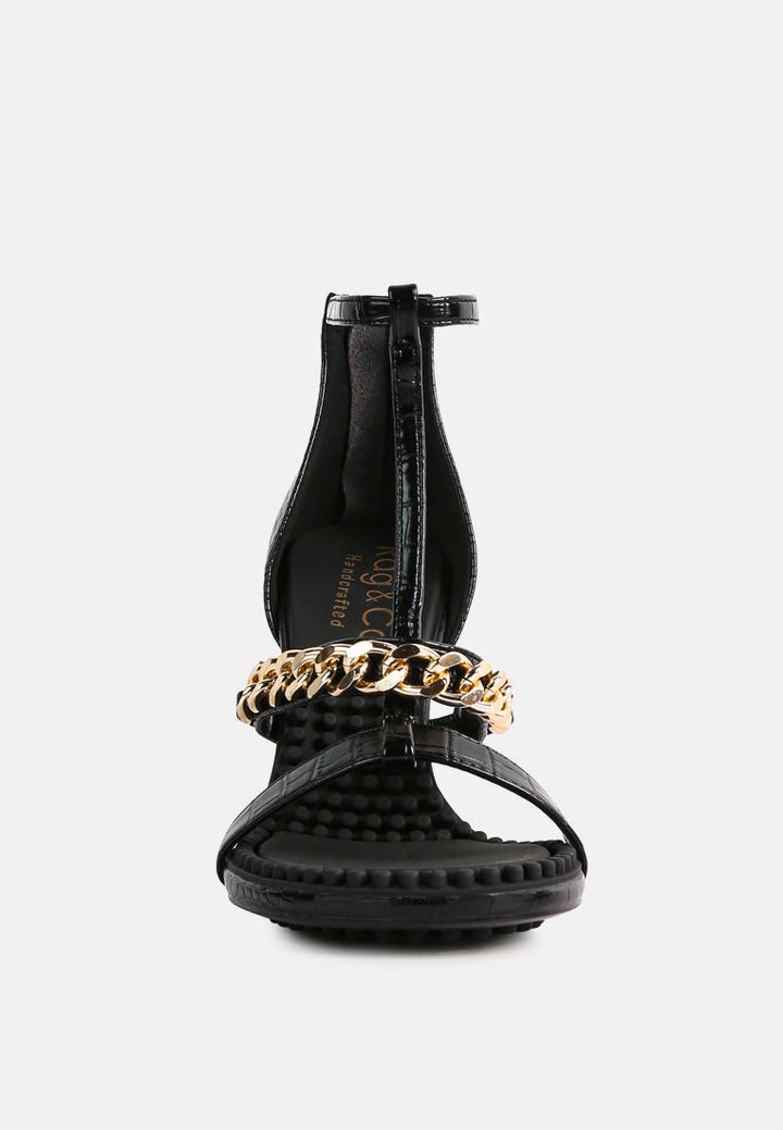 dakota metal chain mid heel sandals by ruw#color_black