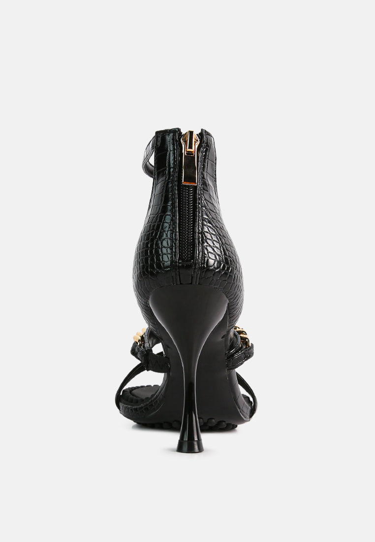 dakota metal chain mid heel sandals by ruw#color_black