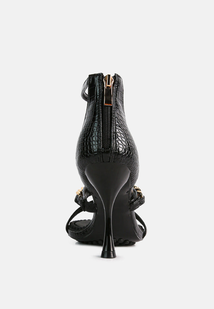dakota metal chain mid heel sandals by ruw#color_black