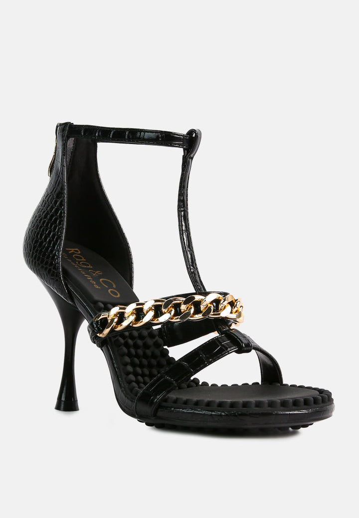 dakota metal chain mid heel sandals by ruw#color_black