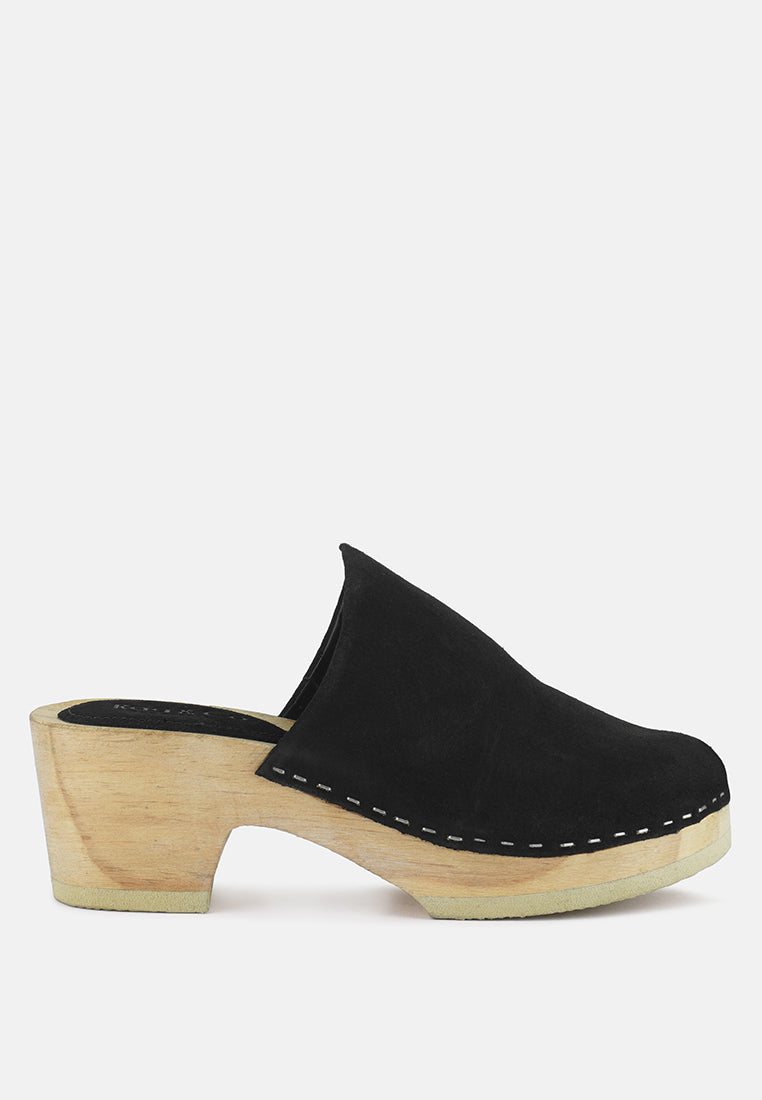 darcie suede clogs by ruw#color_black