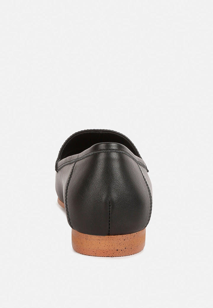 dareth horsebit flat heel loafers by ruw#color_black