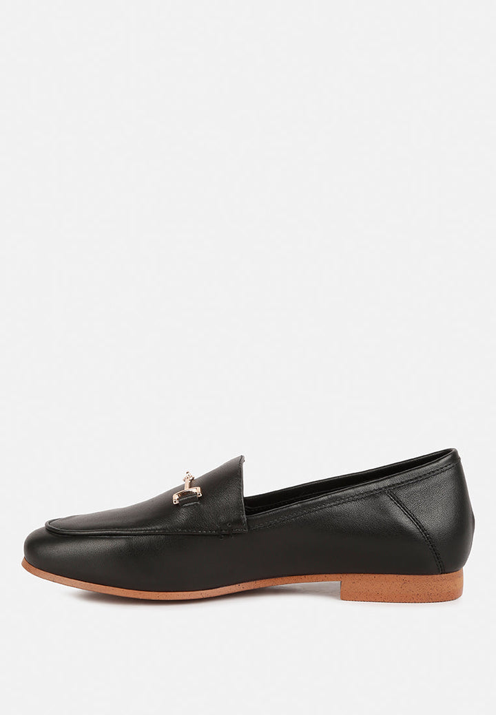dareth horsebit flat heel loafers by ruw#color_black