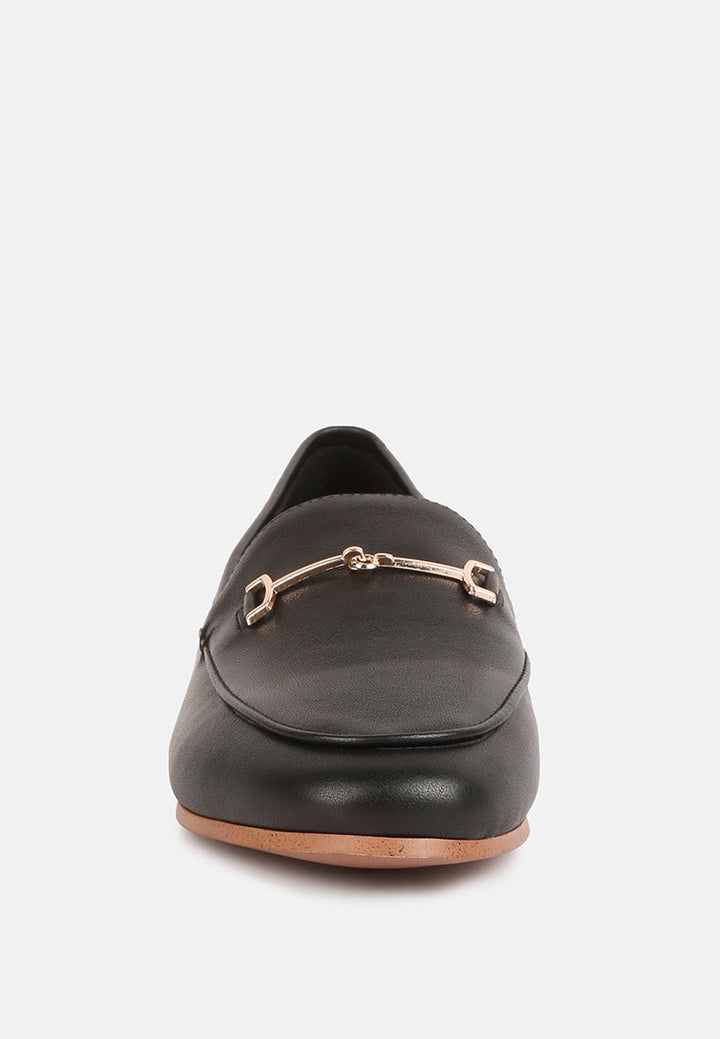 dareth horsebit flat heel loafers by ruw#color_black