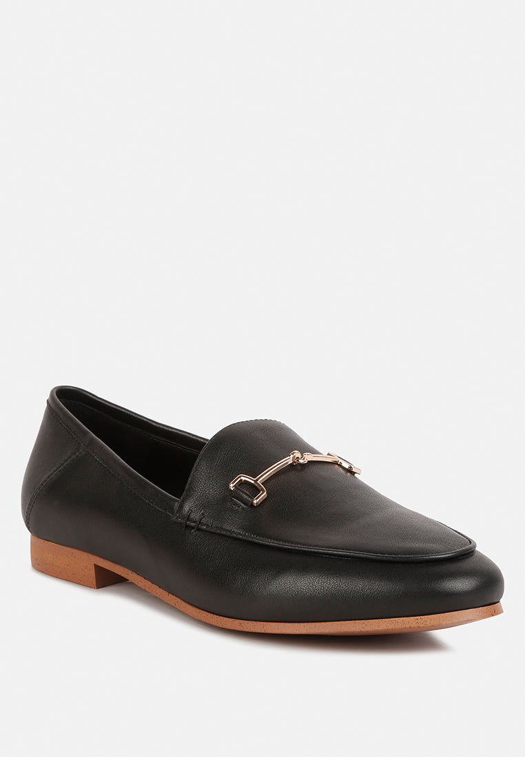 dareth horsebit flat heel loafers by ruw#color_black